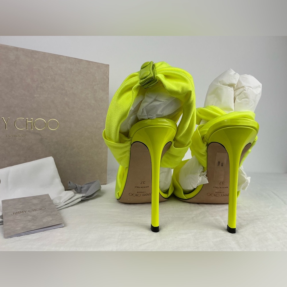 JIMMY CHOO NEOMA 110 NEON APPLE GREEN - 37 - Picture 10 of 14